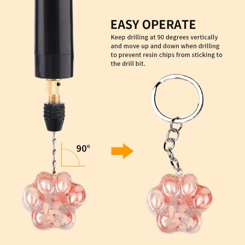 SERPLEX Mini Electric Drill Machine for Resin Craft, USB Electric Drill Kit  with Wrench 10pcs Keychain, 50pcs Screw Eyes, for Jewelry Making Tool, DIY  Keychain Making Angle Drill Price in India 